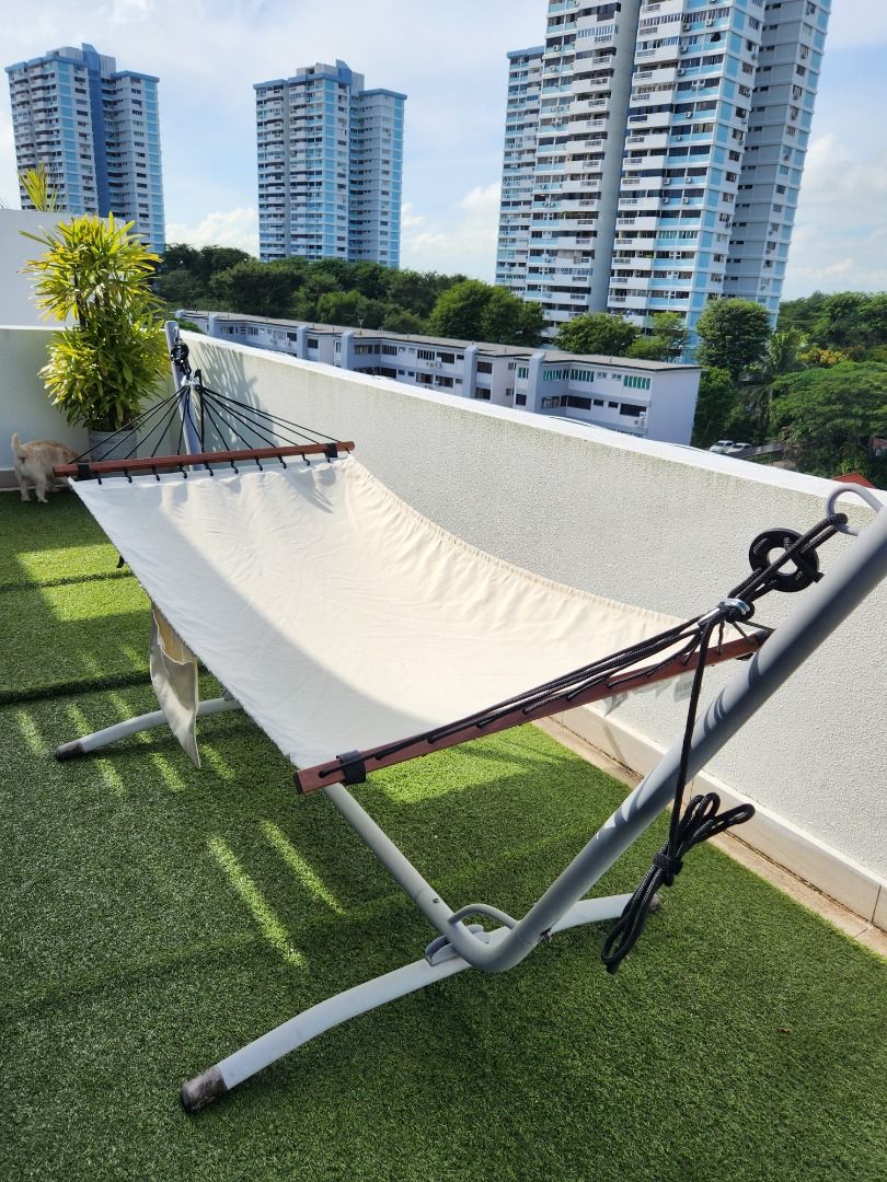 Ikea hammock with stand, Furniture & Home Living, Outdoor Furniture on Carousell