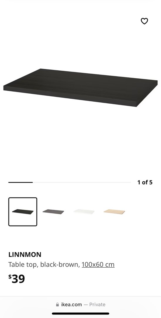 Ikea linnmon sales table top black
