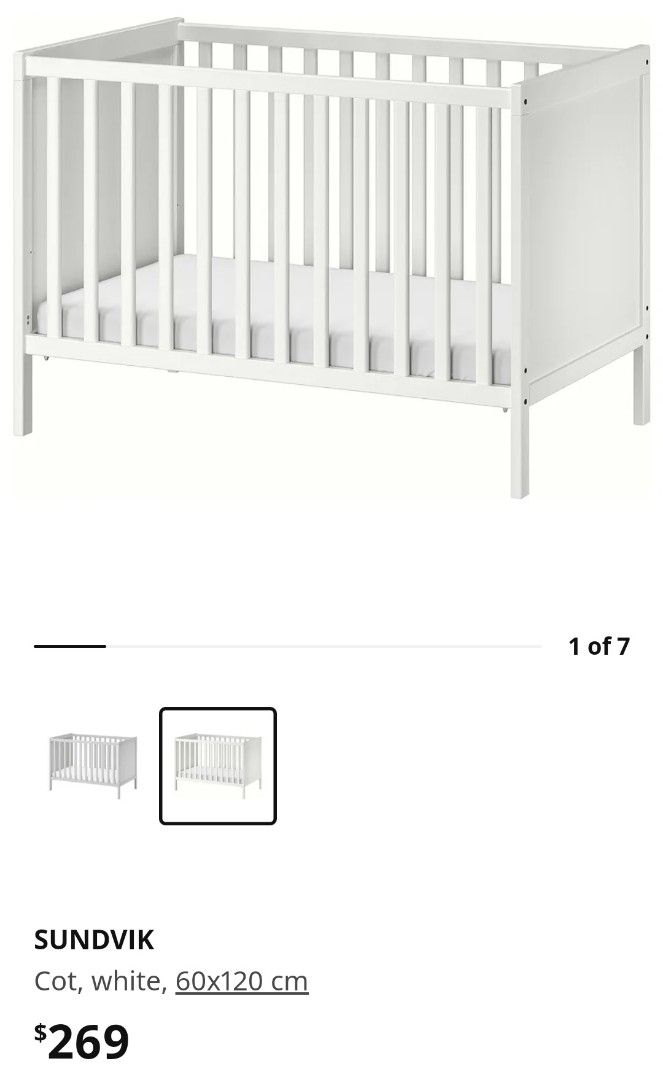 Ikea Sundvik baby cot, Babies & Kids, Baby Nursery & Kids Furniture