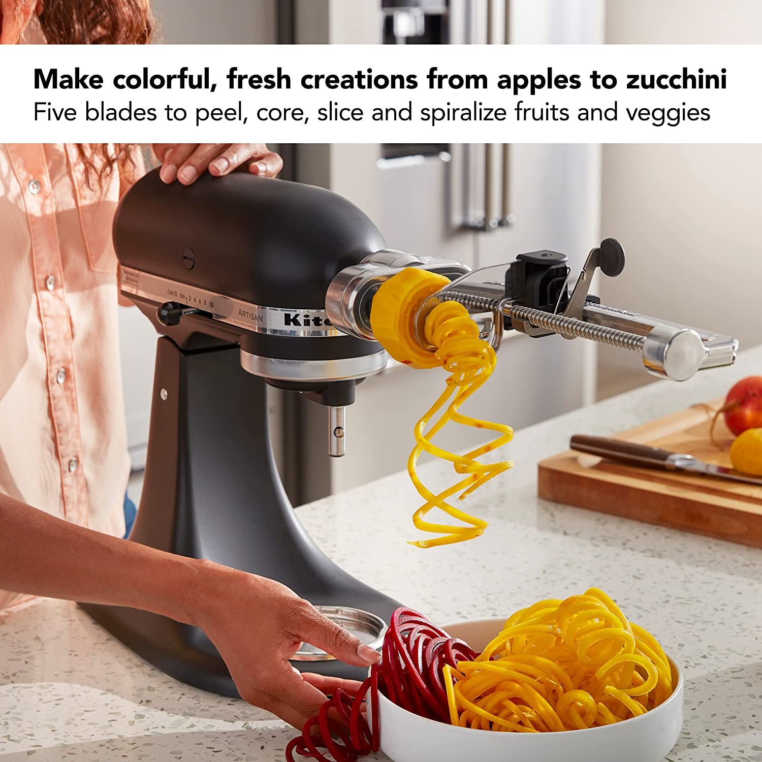 KitchenAid KSM1APC Spiralizer with Peel/Core and Slice Attachment for