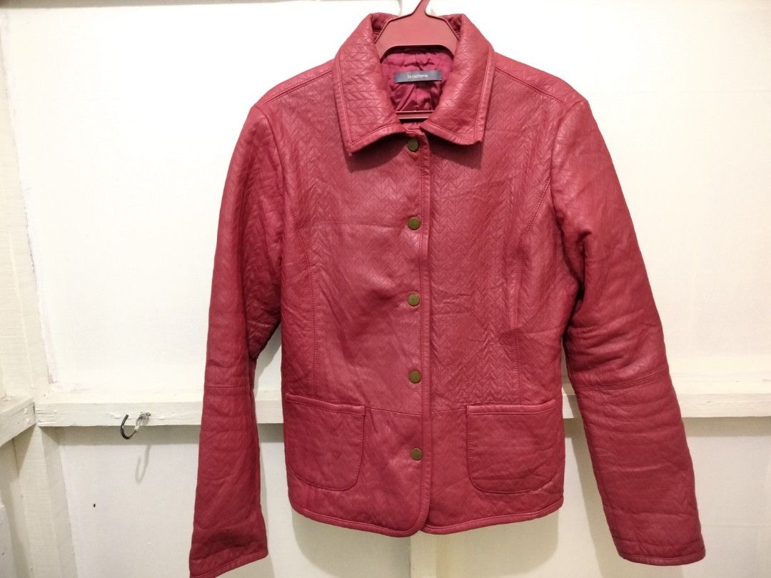 Liz Claiborne Leather Red Coat Men s Fashion Coats Jackets and Outerwear on Carousell