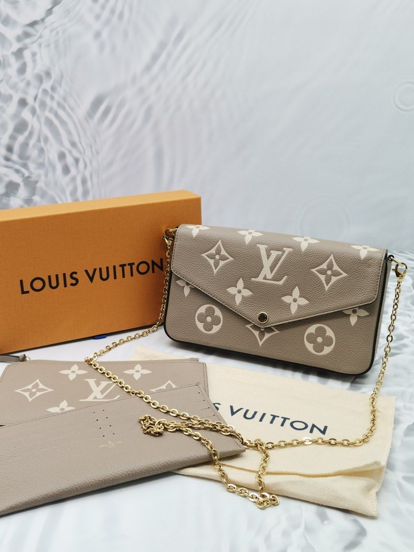 LNIB Louis Vuitton Felicie Pochette Tourterelle Monogram Empreinte Leather  GHW, Luxury, Bags & Wallets on Carousell