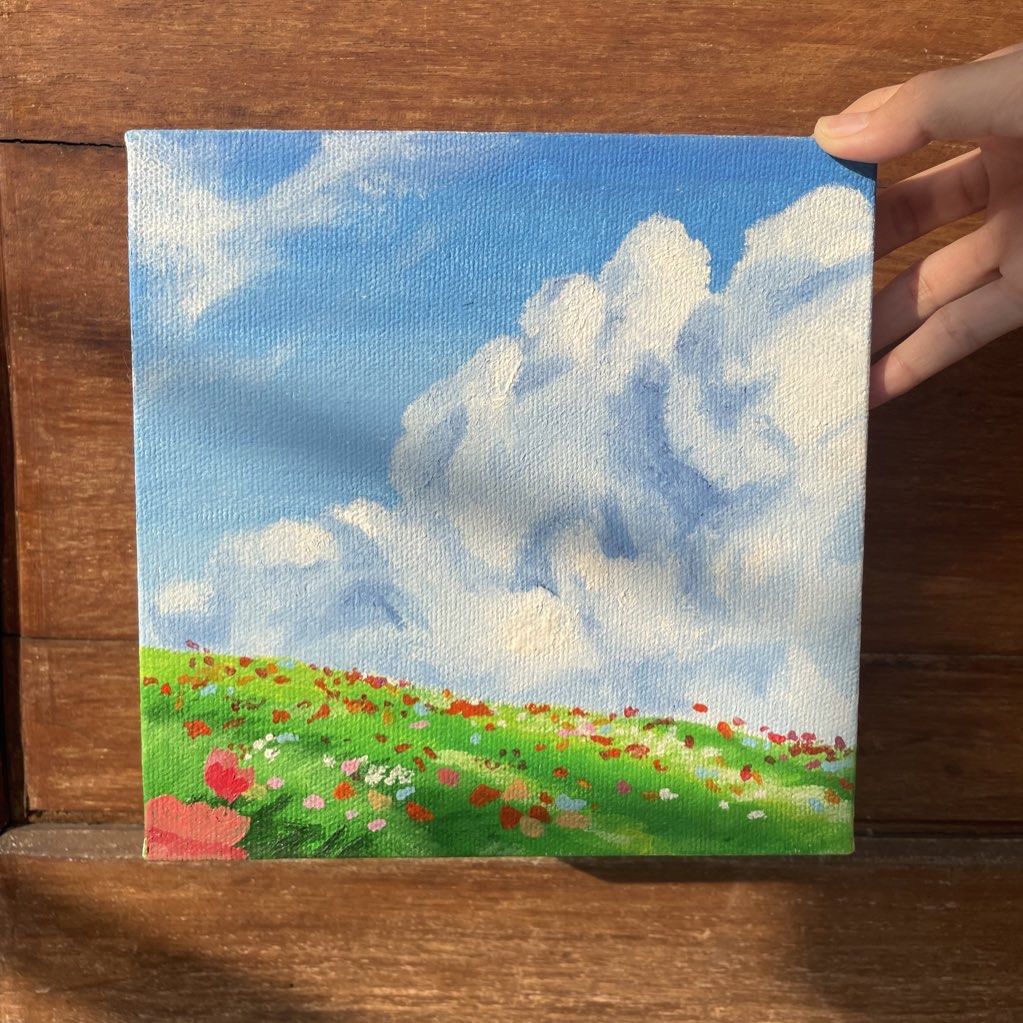 Lukisan Awan Cloud Ghibli 20x20 on Carousell
