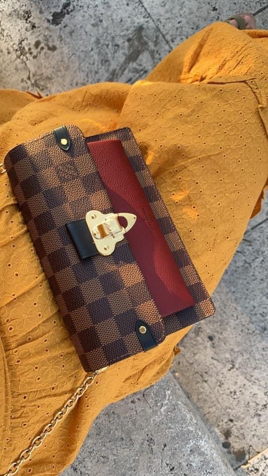 Louis Vuitton DAMIER Vavin Chain Wallet (N60222, N60221, N60237)