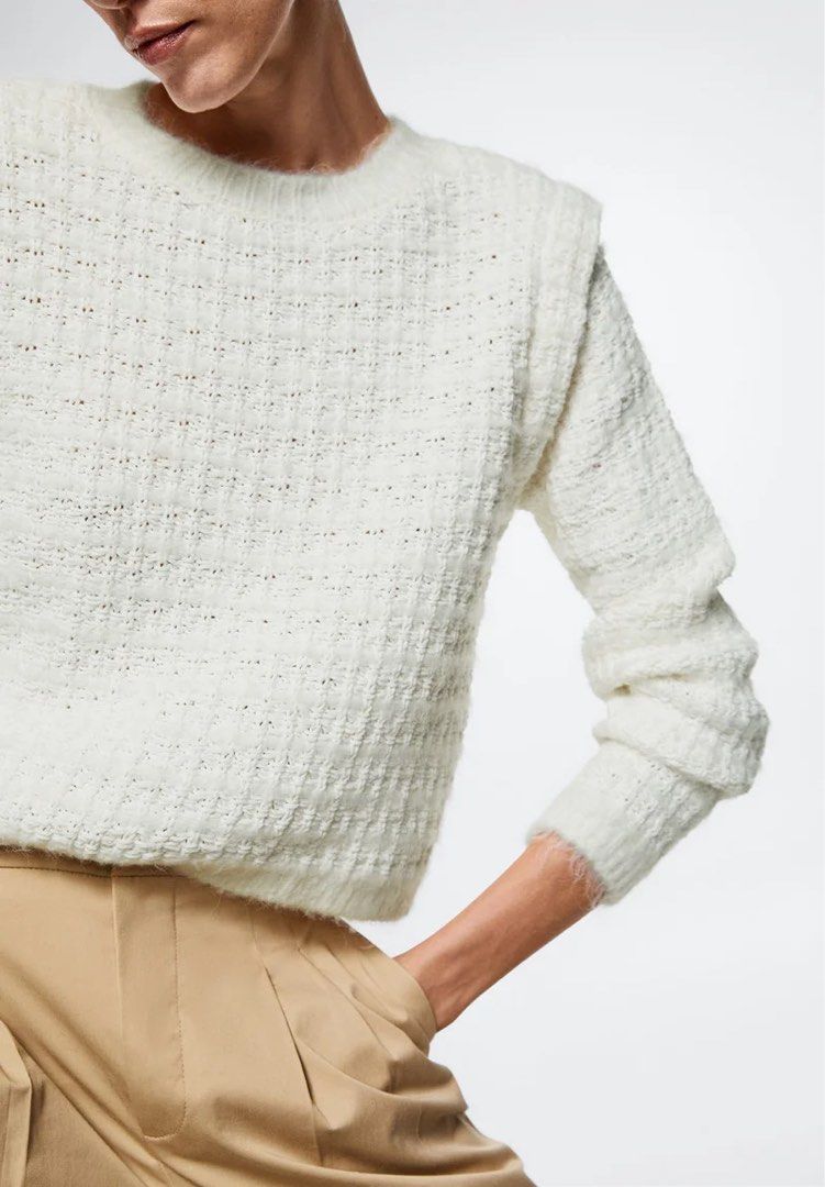 Mango Snowy Knitted Sweater Women s Fashion Tops Longsleeves on