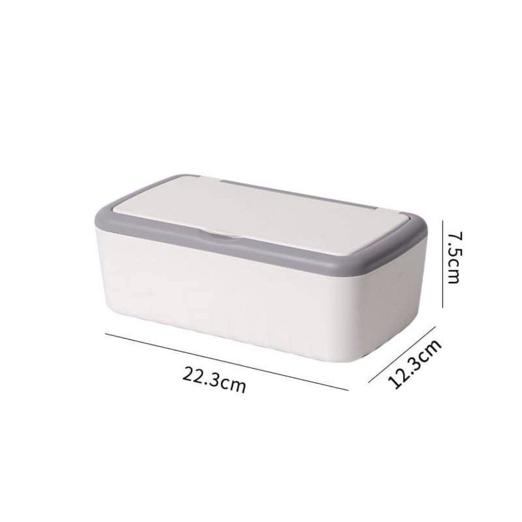 Mask and Tissue Storage Box Organizer (Category: Storage Boxes & Baskets) located in Rizal. Submitted by czarinashop (Listing ID 1241301778, Image 2). Description: Can be used as a face mask or tissue storage box Color: White and gray Removable cover 2pcs available stocks.