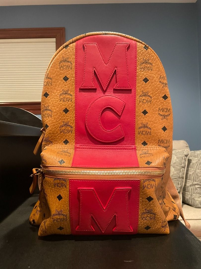 Mcm stark stripe visetos backpack sale