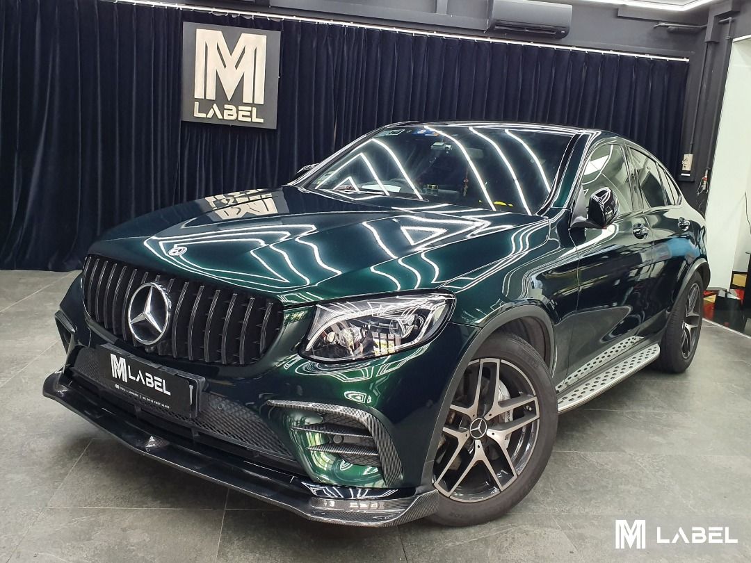Mercedes Benz GLC43 Full Vinyl Wrap - Satin Metallic Glossy Blackish ...