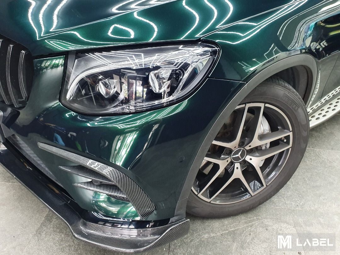 Mercedes Benz GLC43 Full Vinyl Wrap - Satin Metallic Glossy Blackish ...
