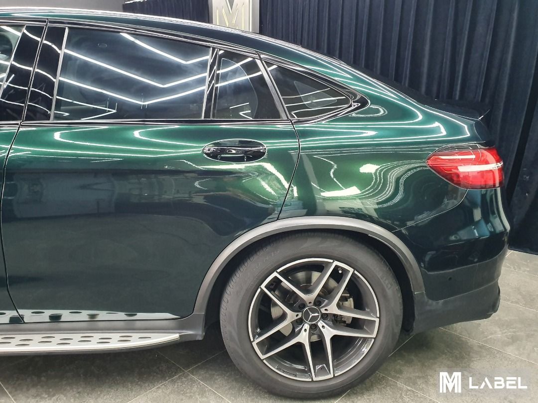 Mercedes Benz GLC43 Full Vinyl Wrap - Satin Metallic Glossy Blackish ...