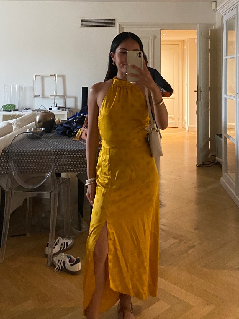 Miss selfridge mustard dress top