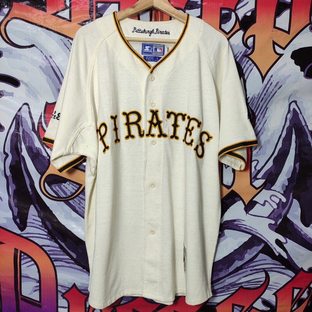 STARTER, Shirts, Vintage 9s Starter Pittsburgh Pirates Mlb Baseball  Jersey Black Red Gold