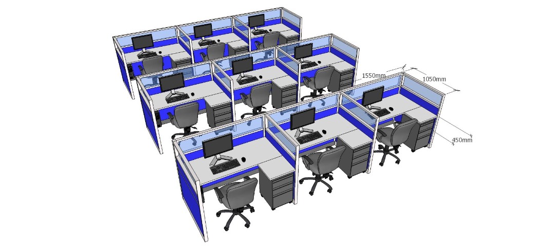 MODULAR PARTITION - CALL CENTER CUBICLES, Furniture & Home Living ...