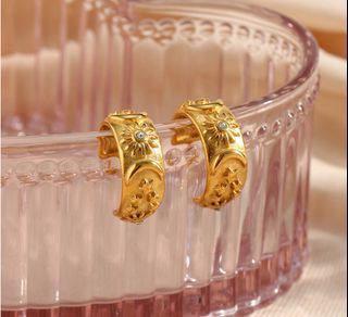 Moon & Sun Chunky Hoop Earrings