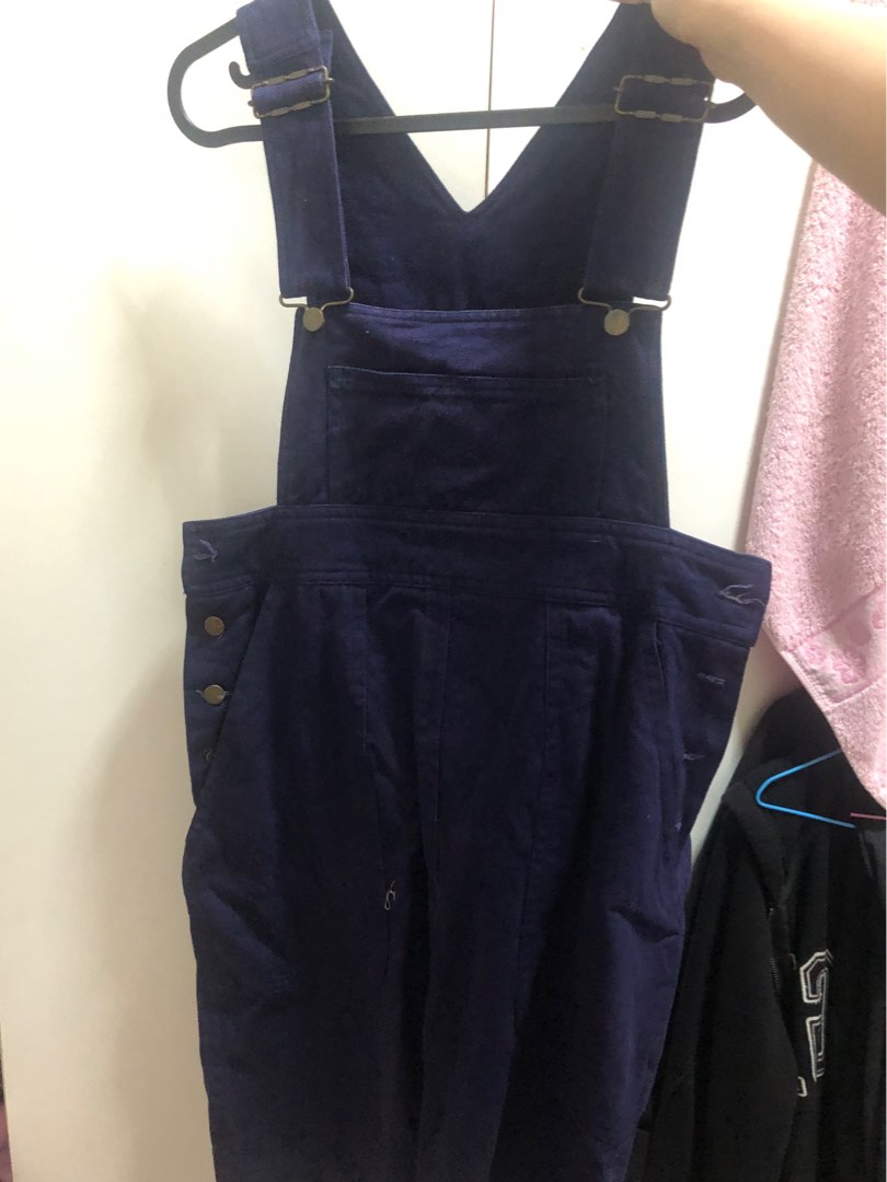 Navy blue overalls, Women's Fashion, Dresses & Sets, Dresses on Carousell