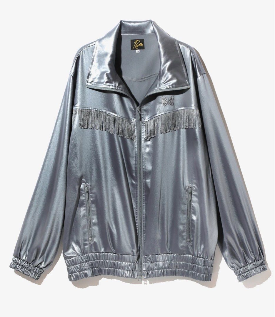 NEEDLES Fringe Track Jacket - blue grey 流蘇外套, 他的時尚, 外套及