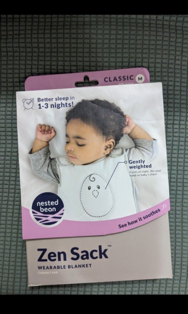 Nested Bean Zen Sack/ Blanket (Category: Babies & Kids Fashion) located in Las Pinas. Submitted by declutteryng12 (Listing ID 1241364752, Image 1). Description: Bought in the US Suitable for 6-15 months babies Super effective in putting baby to sleep for long hours! RFS: Moving Out/ Decluttering MOP Gcash OR BDO bank transfer Pickup Daanghari Las Pinas Buyer to arrange pick up of the item No return No exchange.