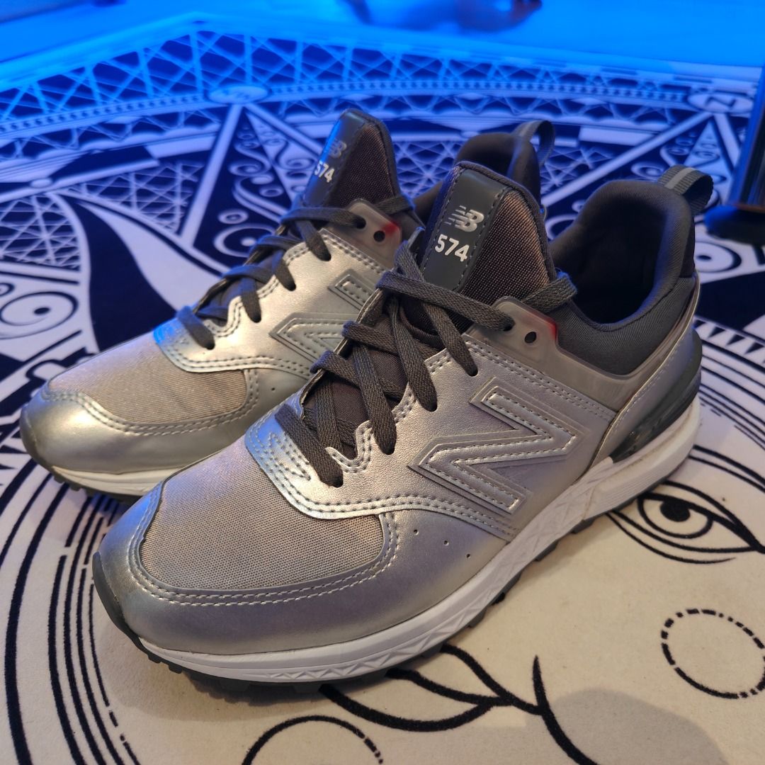 NEW BALANCE NB 574 B Silver Trainers Size W US 5.5