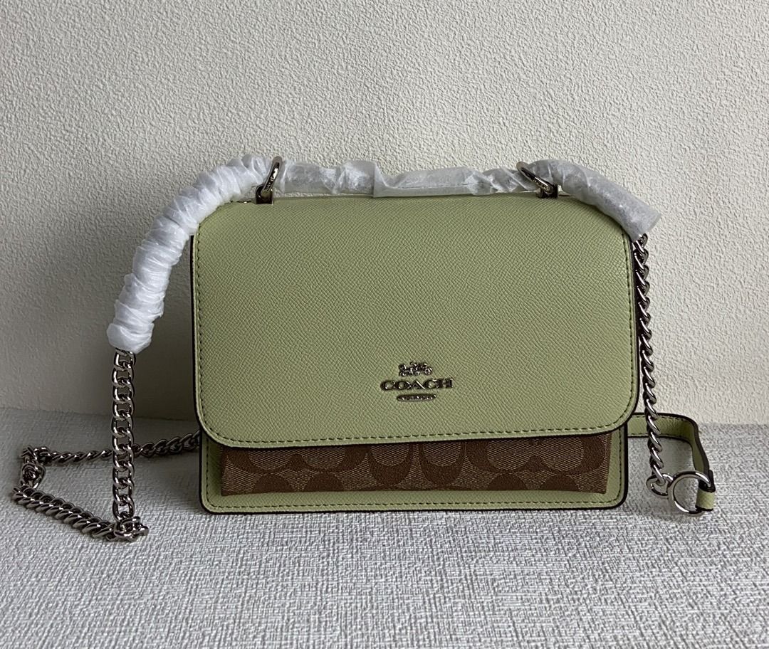 Coach Lemon Green - Leather- Mini Klare Crossbody Bag Coach