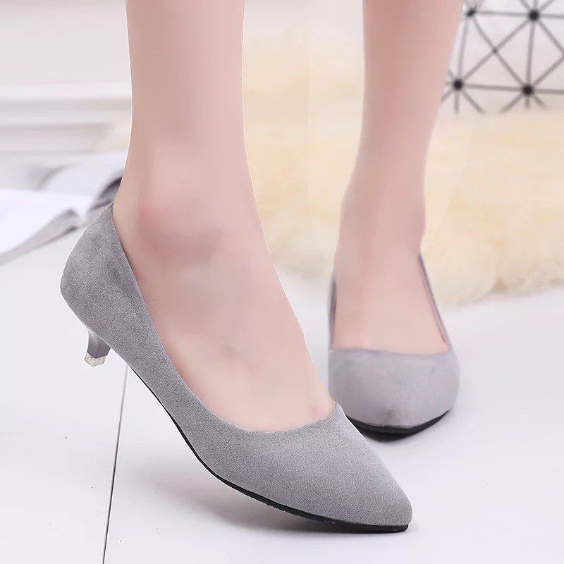NEW Light Grey Kitten Heels