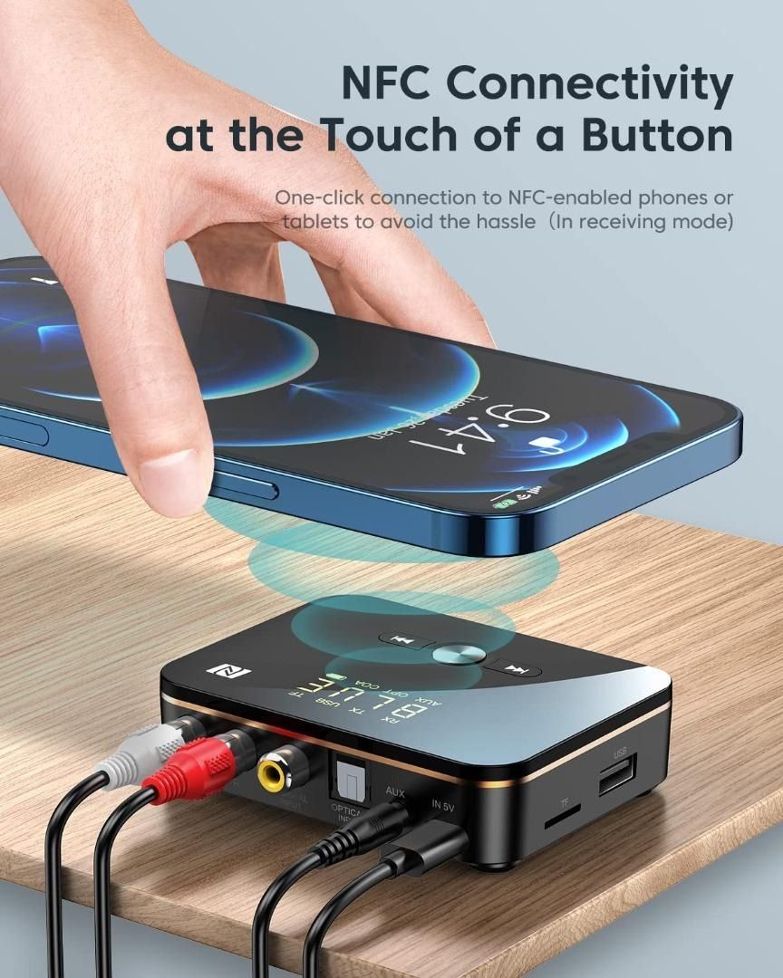  Bluetooth 5.0 Transmitter Receiver Adapter Audio 3 in 1 Bluetooth  Audio Adapter 3.5mm AUX RCA Optical USB HiFi Stereo Music, FCC Pass  2A4RO-M6 : Electronics