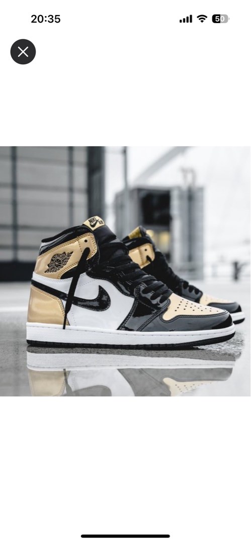 Nike Air Jordan Gold Toe Women s Fashion Footwear Sneakers on