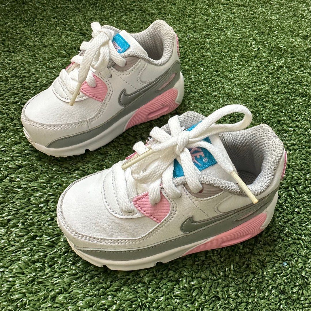 Nike Air Max 90 Toddler (Grey Pink White), Babies & & Kids on Carousell