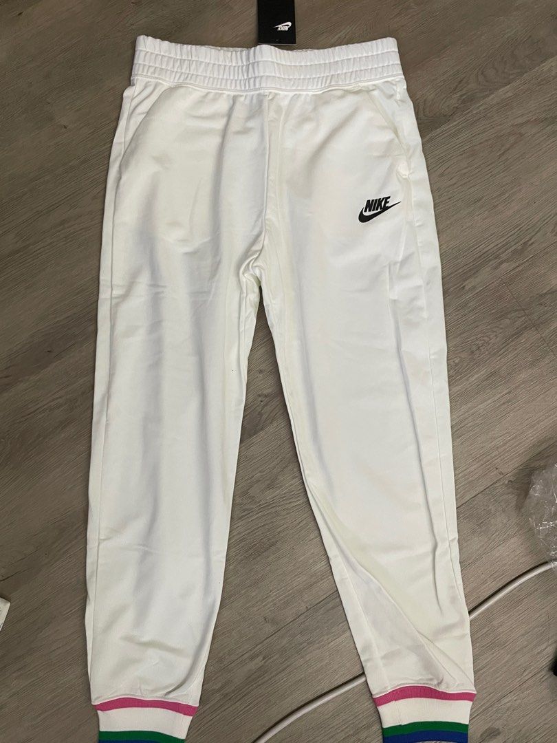 All white shop nike sweatpants