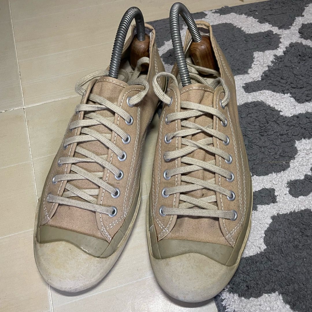 PF Flyers Khaki Military Trainers (Category: Sneakers) located in Paranaque City. Submitted by mmmmound (Listing ID 1241243569, Image 1). Description: PF Flyers Khaki Military Trainers, from Sample Sale Size 9.5 Presentable condition, but with signs of use already. Payment: BPI/GCash Shipping: Grab/Lalamove.