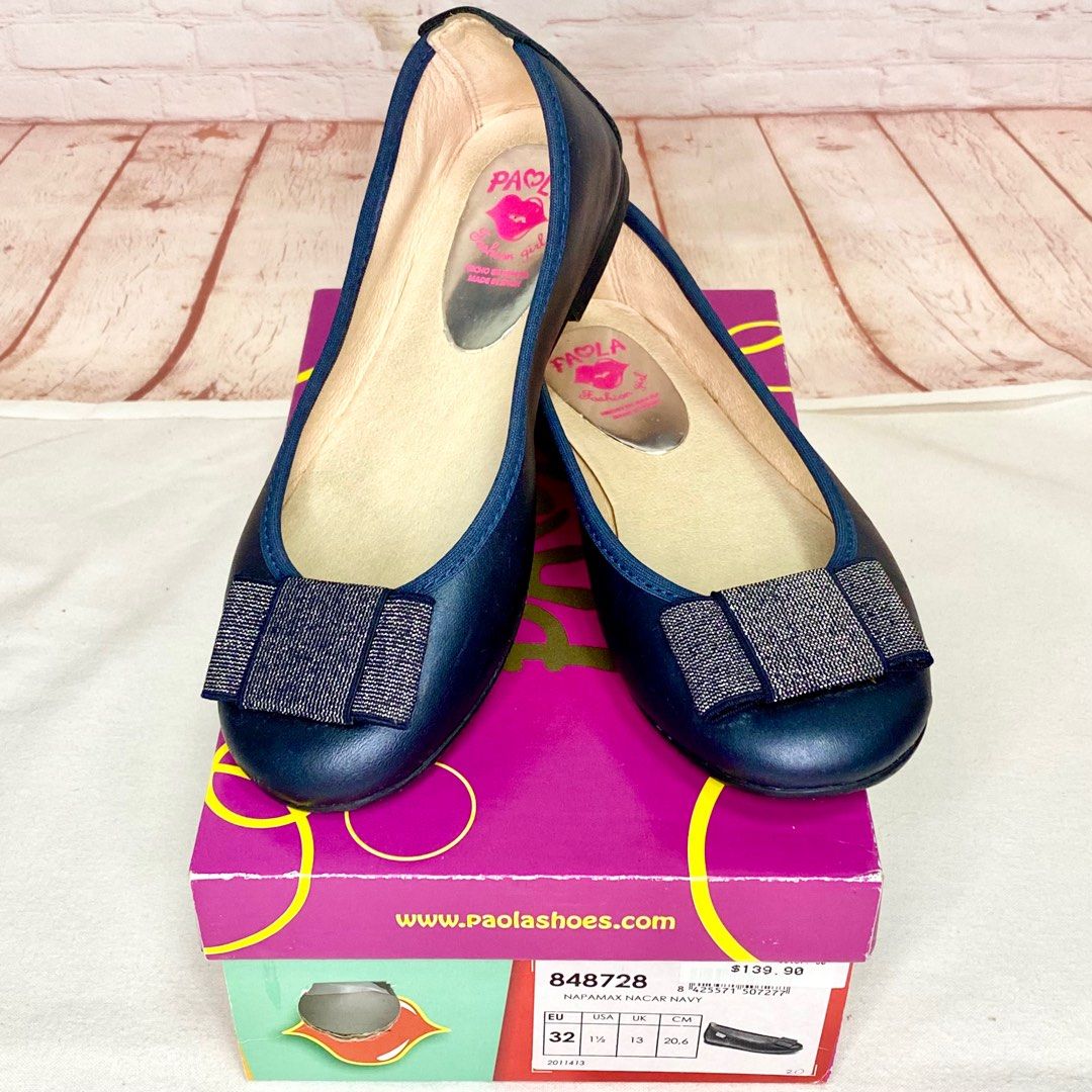 Girls navy ballet flats sale