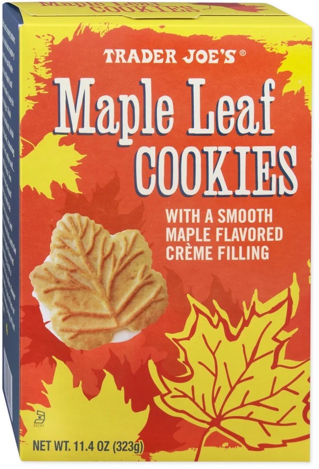  pre order trader joe s maple leaf cookies 323g food drinks