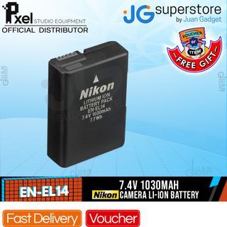 Pxel Nikon EN-EL14 Rechargeable Li-ion  Replacement 7.4v 1030 mAh Battery for P7000, P7100, P7700, D3100, D3200 & D5100 Cameras | JG Superstore