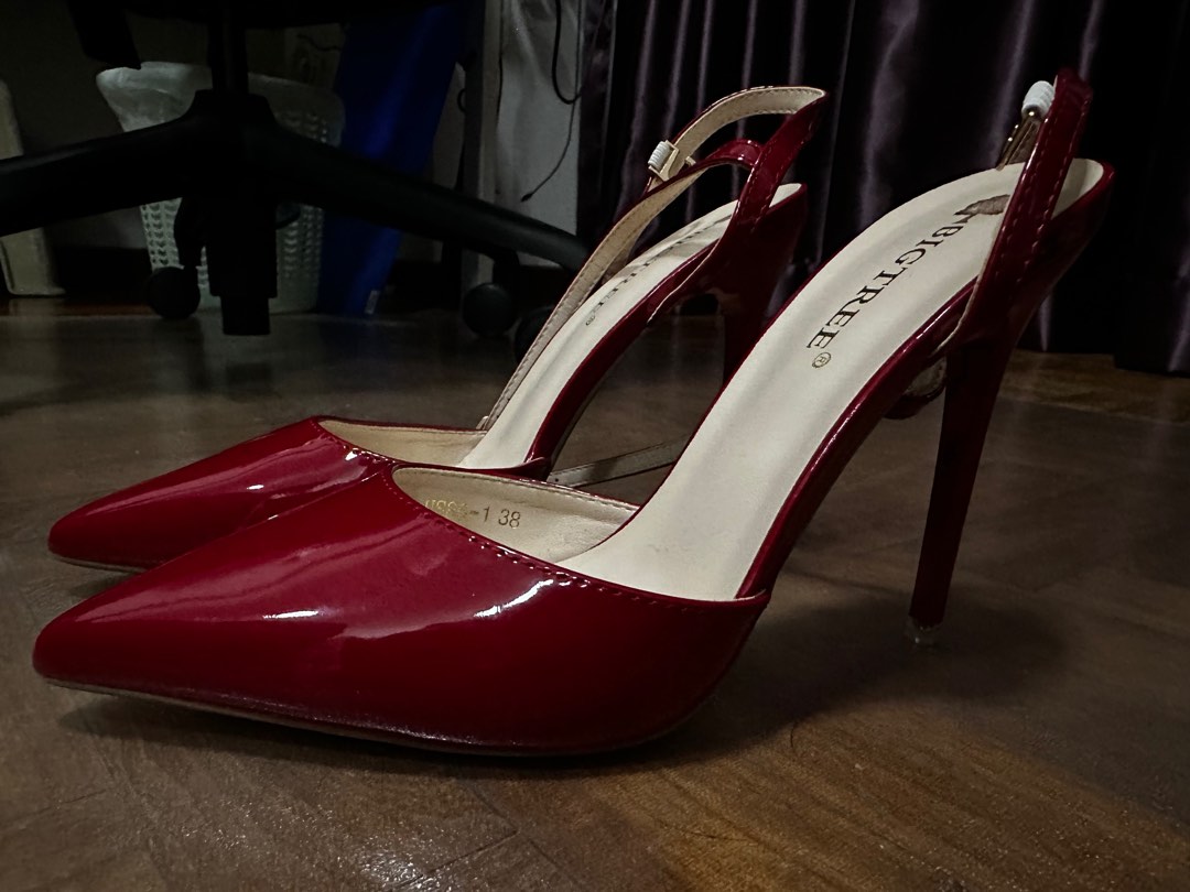 Red High Heels Women s Fashion Footwear Heels on Carousell