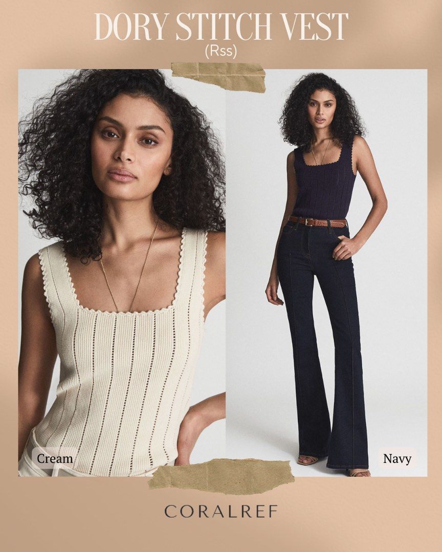 Reiss Dory Stitch Vest Women s Fashion Tops Sleeveless on Carousell