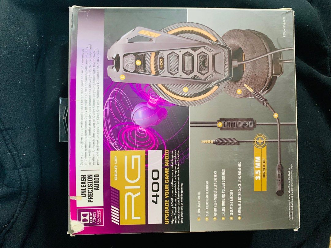 RIG 400 by plantronics gaming wired headset (Category: Headphones & Headsets) located in Manila. Submitted by ivan0708 (Listing ID 1241229133, Image 2). Description: Rig 400 by plantronics gaming headset Wired. Non rgb Crisp sound and budget friendly Meet up or delivery.