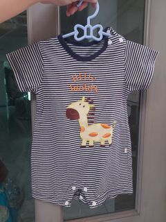 Romper Jumper Kodok Baby PLEU motif garis gambar jerapah