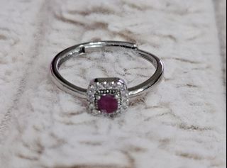 S925 Ruby Stone Ring Simple