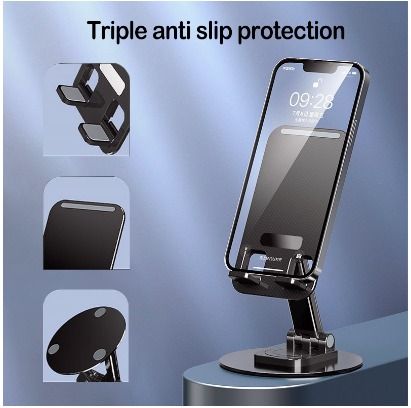 SG Mobile Phone Stand Holder Revolve Adjustable Foldable Handphone Bracket Office Desktop Tablet Universal (SOL2356) photo view 2