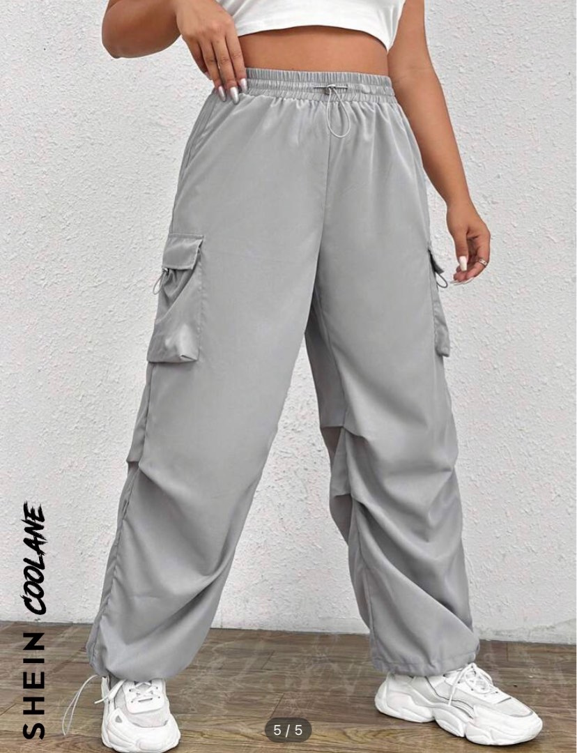 SHEIN Coolane Plus Drawstring Side Ruched Pants