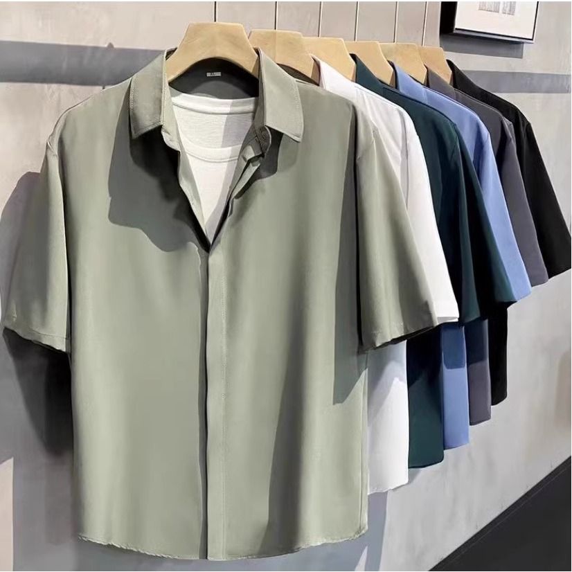 Men's hidden button down collar shirts store