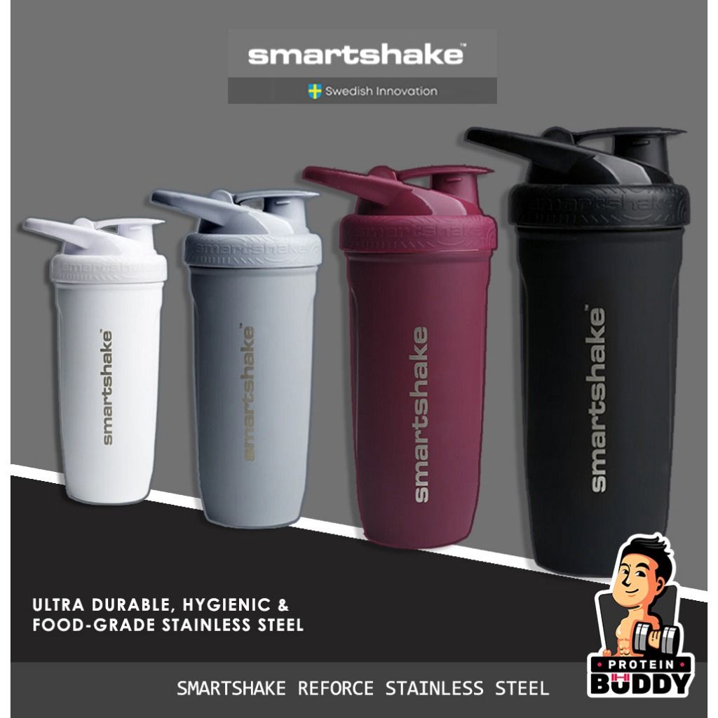 SmartShake Reforce Stainless Steel 900 ml White