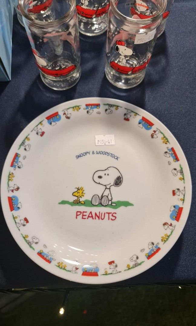 Snoopy Collection (Category: Dinnerware & Cutlery) located in Rizal. Submitted by missytin (Listing ID 1241368210, Image 3). Description: SNOOPY COLLECTION PLATES 7.5" 3pcs available for Php150/pc DRINKING GLASS 5pcs for Php500 DECO PLATE for Php250.