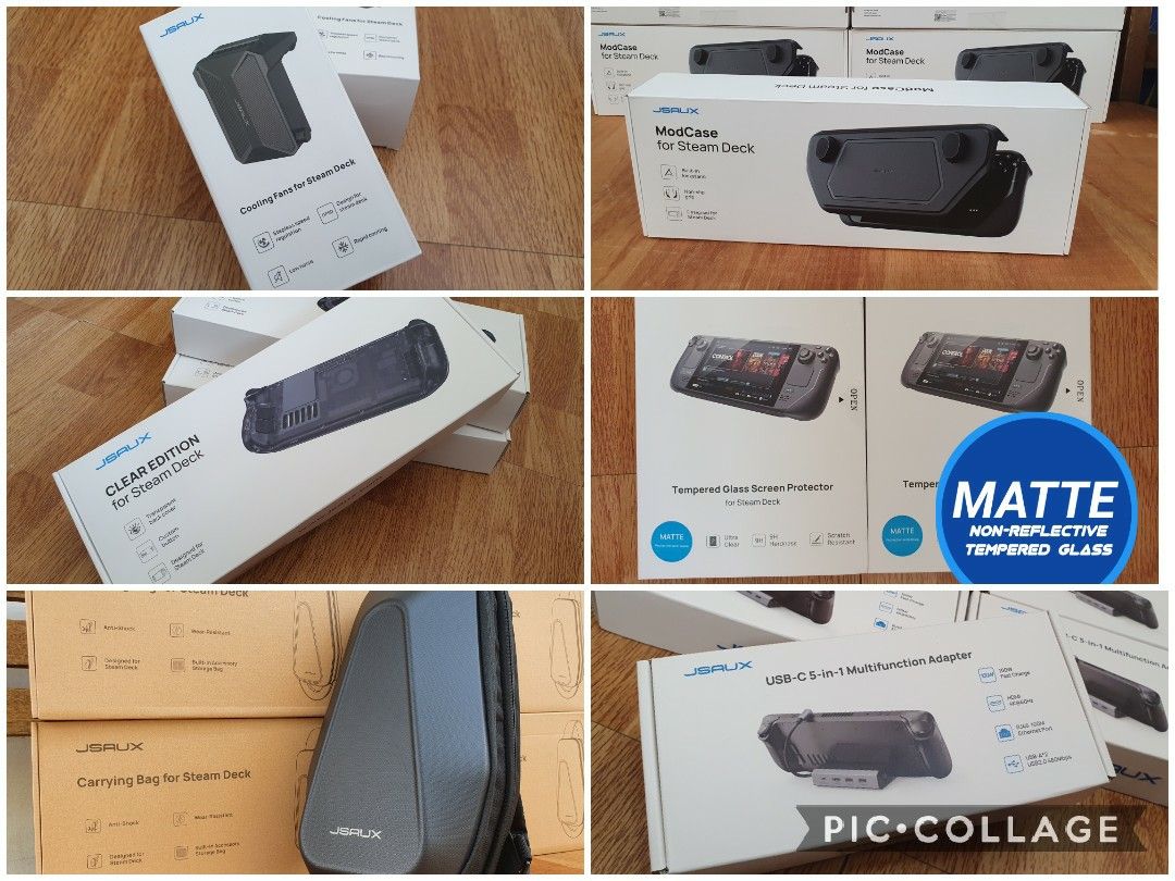 Steam deck Accessories by JSAUX (Category: Cases & Covers) located in Manila. Submitted by kiddgamer (Listing ID 1241225304, Image 1). Description: Steamdeck Accessories shopee.ph/kiddgamer_gadgets https://s.lazada.com.ph/s.hQ98w JSAUX Cooling Fan - 1,899 JSAUX Modcase - 1,585 JSAUX Matte Tempered Glass - 549 JSAUX Backplate - 1,585 JSAUX Travel Bag - 1,985 JSAUX dock - 1,699 Can be delivered via lalamove, grab or shopee checkout.
