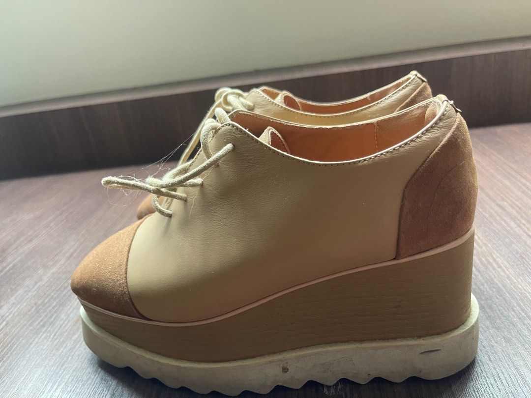 Stella McCartney look alike leather wedge sneakers Luxury