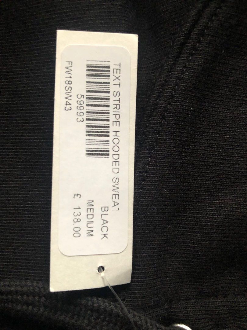 Supreme text stripe shop hooded sweatshirt black