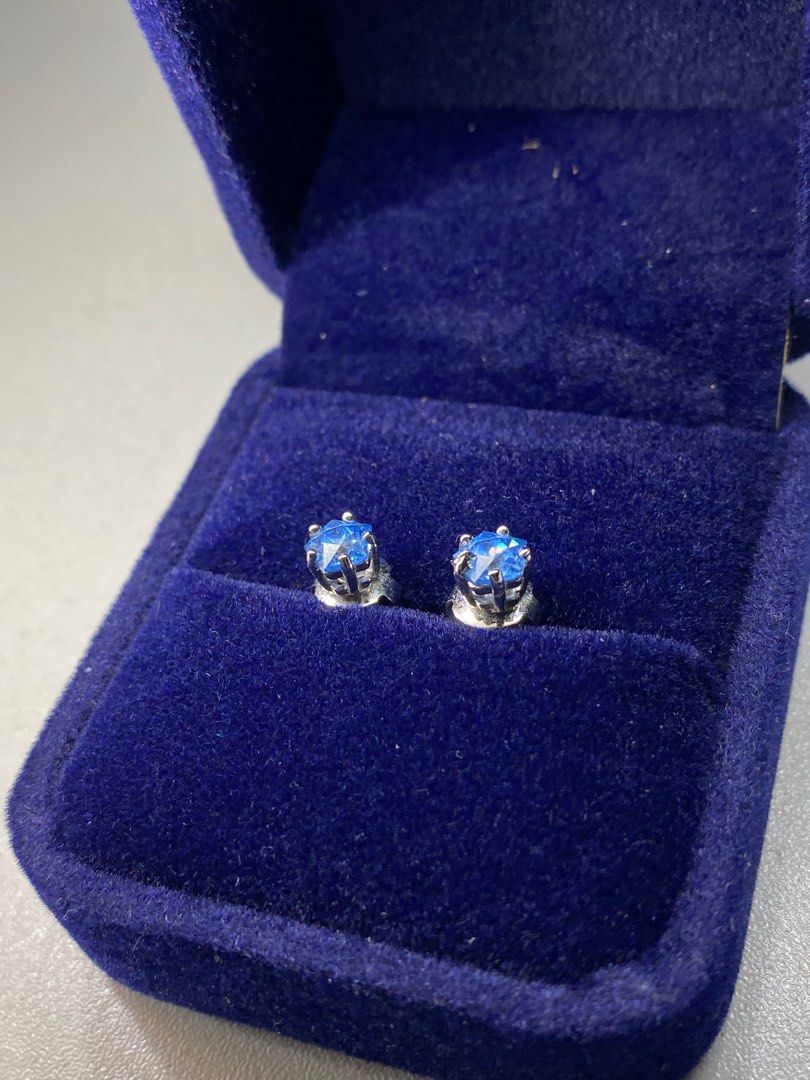 Swarovski blue stud sales earrings