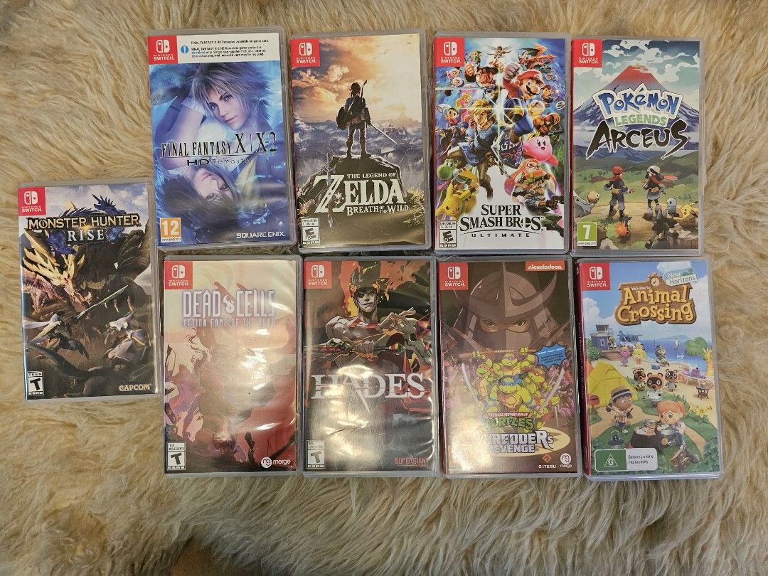 Switch Games (Category: Nintendo) located in Quezon City. Submitted by hapiyumi (Listing ID 1241229885, Image 1). Description: Used Switch Games The Legend of Zelda: Breath of the wild--- SOLD Final Fantasy X/X2 HD Remaster--- SOLD Teenage Mutant Ninja Turtles: Sheredder's Revenge--- P1499 Hades(used codes)--- SOLD Pokémon Legends: Arceus--- P1799 Animal Crossing: New Horizons--- SOLD Super Smash Bro: Ultimate--- SOLD Monster Hunter Rise--- SOLD 