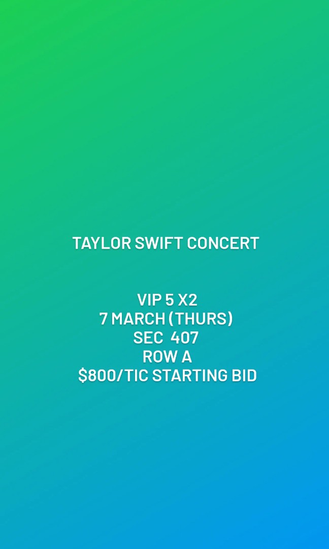 Taylor swift tickets, Tickets & Vouchers, Event Tickets on Carousell