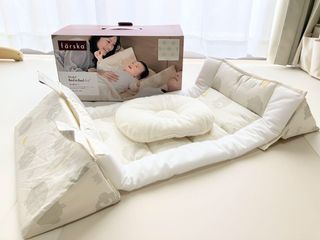 MULTIPURPOSE Organic Cotton Q-TEC Certified Färska Bed-in-Bed™ Aid Organic Series - Sheep & Horn Pattern - For Newborn to 1 Year Old Child