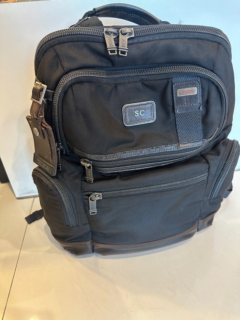 tumi alpha bravo knox leather backpack